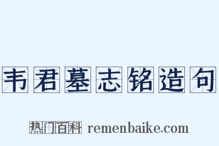 韦君墓志铭造句是什么意思的图片